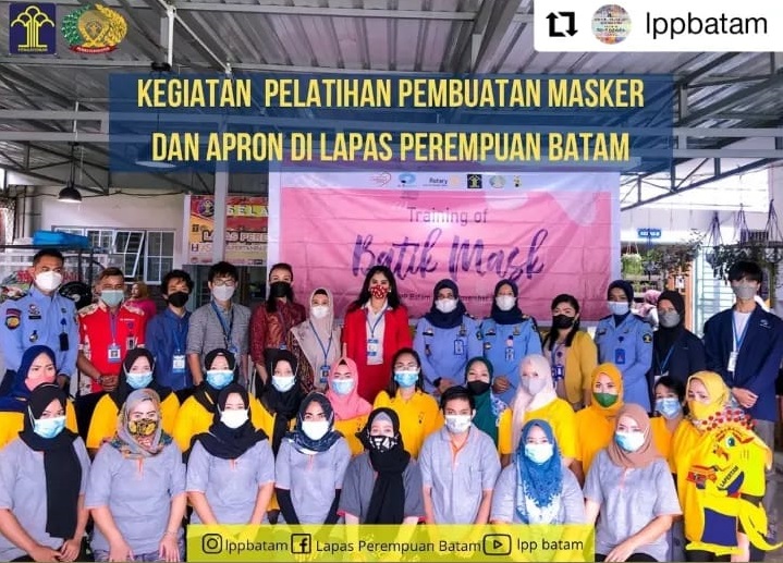 Polibatam sebagai Co-Partner dalam Kerjasama Antara Yayasan Cinderella Indonesia, Rotary Club of Pandan Valley, Singapore dan LPP Batam berupa Training of Batik Mask