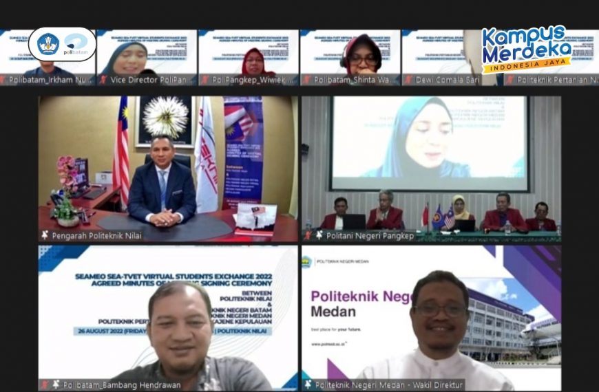 Polibatam Tandatangani Notulen Kerjasama Virtual Exchange dengan Polinilai Malaysia