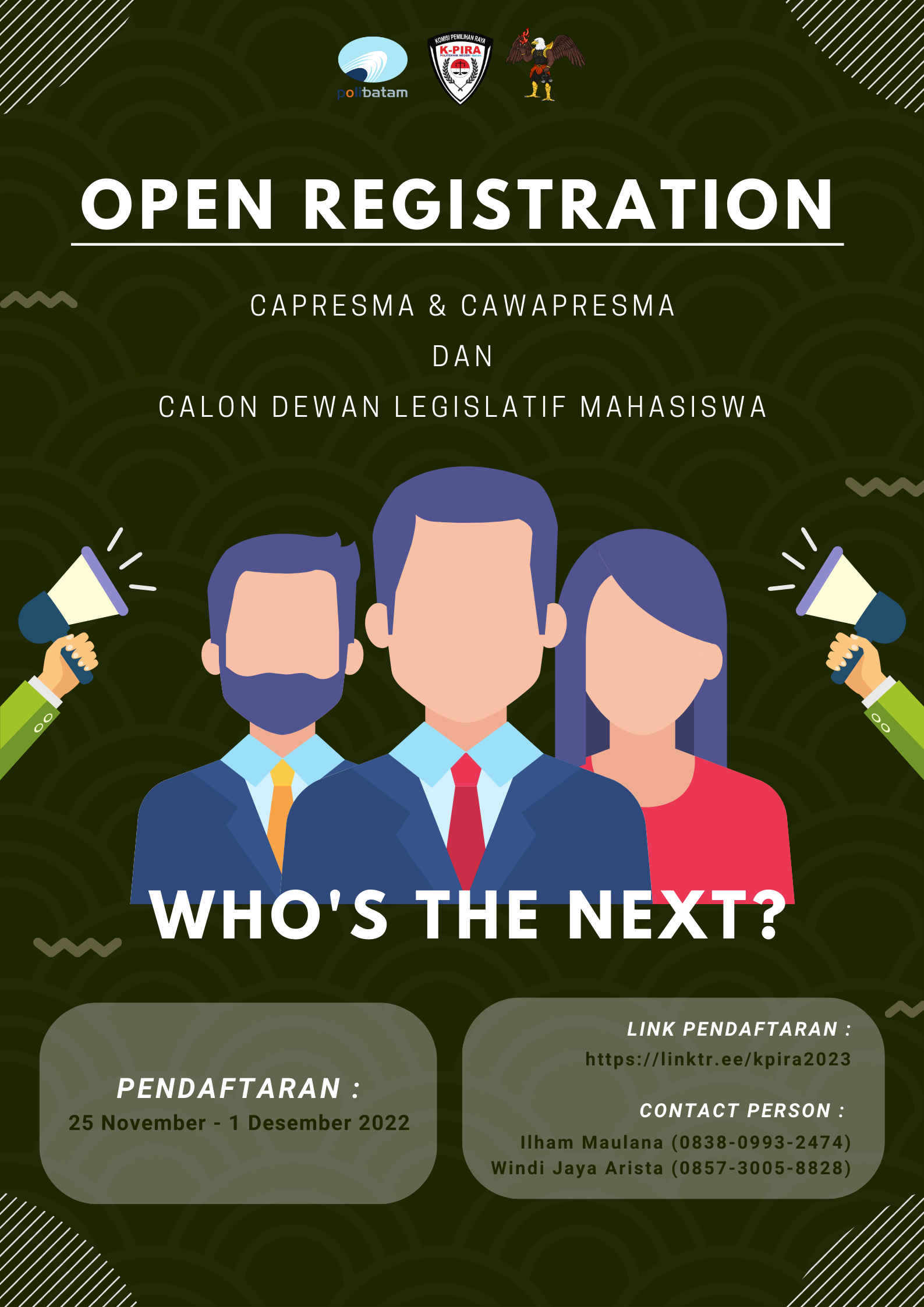 Open Registration Calon Presiden dan Wakil Presiden Mahasiswa Serta Calon Dewan Legislatif Mahasiswa Polibatam