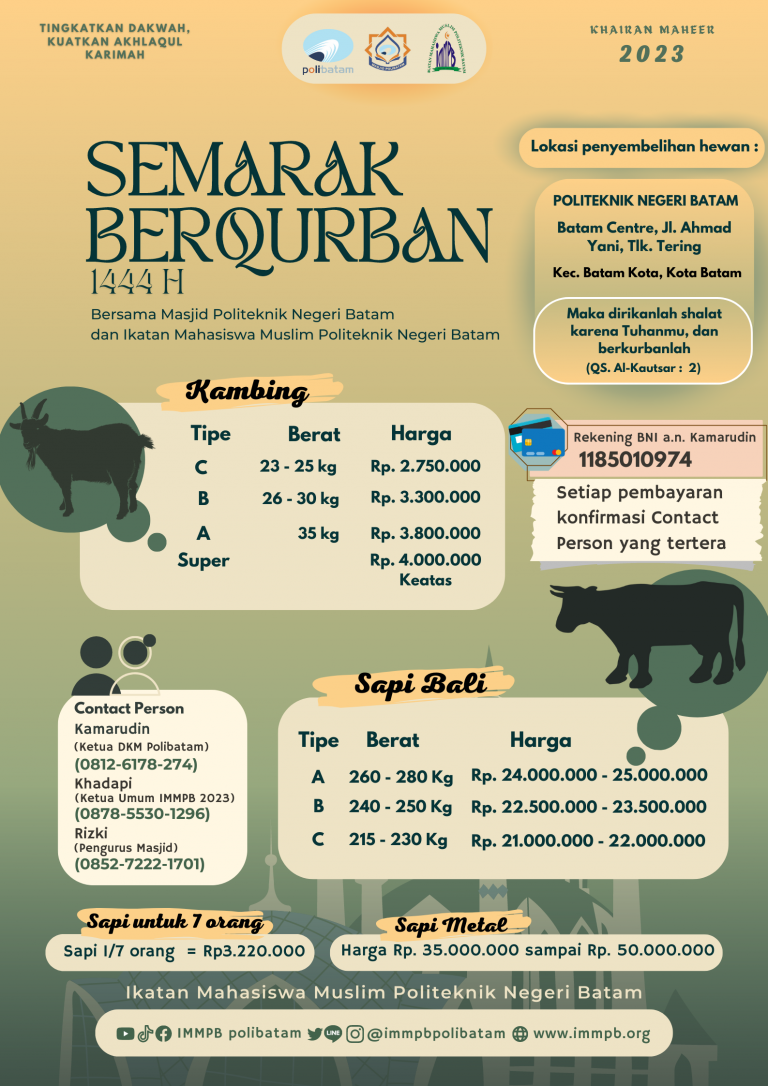 Semarak BerQurban 1444 H Bersama Masjid Polibatam & IMMPB