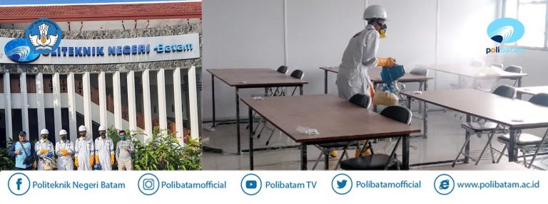 Minimalisir Virus Covid-19, Polibatam Lakukan Penyemprotan Disinfektan di Fasilitas Kampus