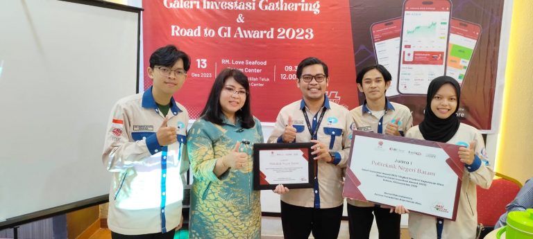 Galeri Investasi Polibatam Raih Juara 1 Kategori “GALERI INVESTASI TERBAIK” se-Kepulauan Riau Tahun 2023