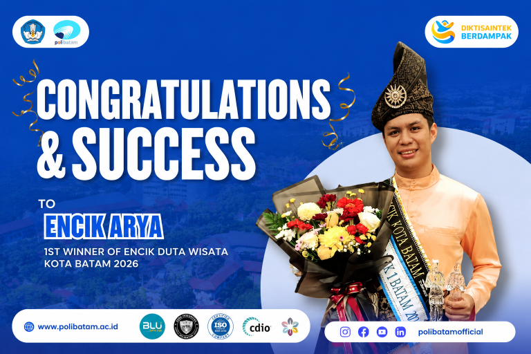 Arya, Polibatam Student, Wins 1st Place as Encik Duta Wisata Kota Batam 2026
