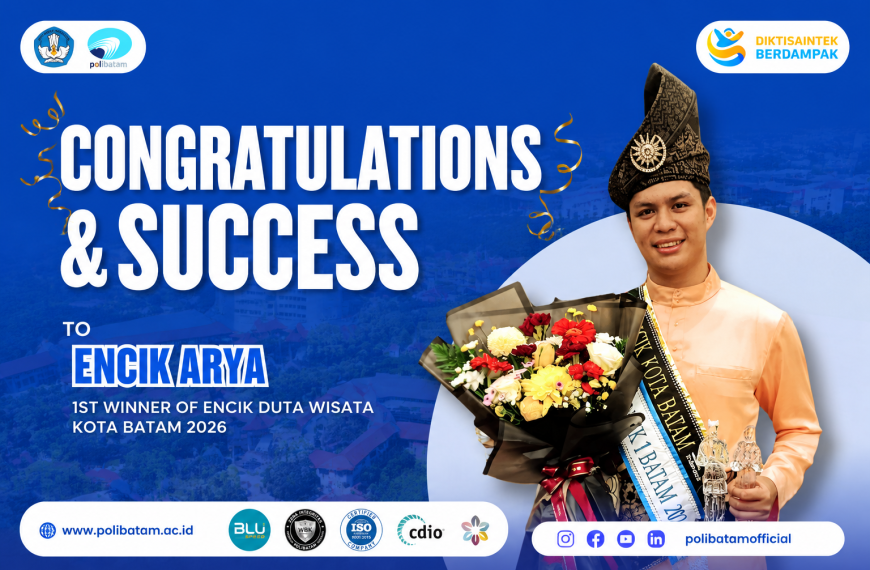 Arya, Polibatam Student, Wins 1st Place as Encik Duta Wisata Kota Batam 2026