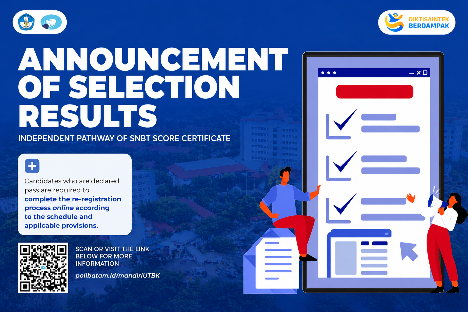 Polibatam Announces Selection Results for the 2026 PMB Independent Pathway Using SNBT Score Certificates