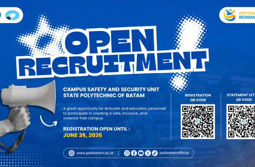 Polibatam Opens Recruitment for PPKPT Task Force for Lecturers and Education Personnel