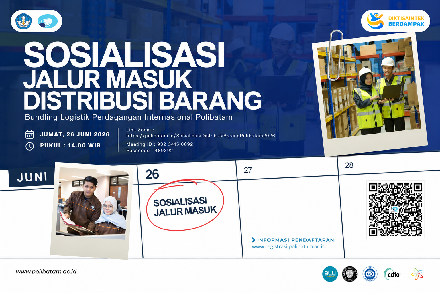 Polibatam Gelar Sosialisasi Jalur Masuk Distribusi Barang Bundling Logistik Perdagangan Internasional