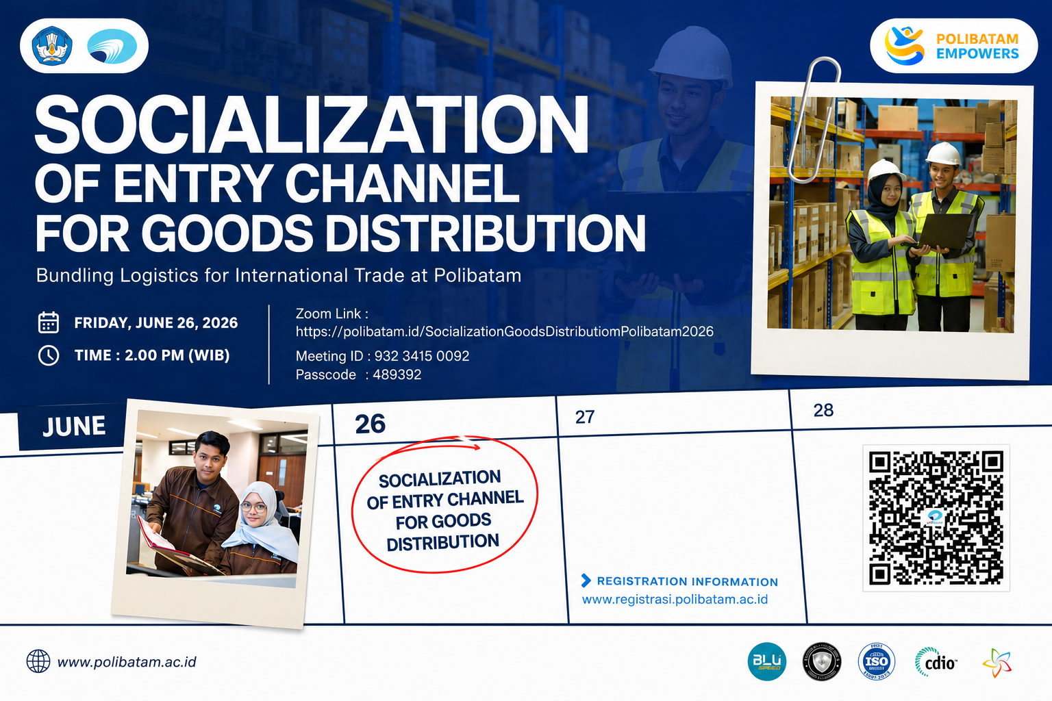Polibatam to Hold Information Session on Goods Distribution Admission Pathway Bundling with International Trade Logistics