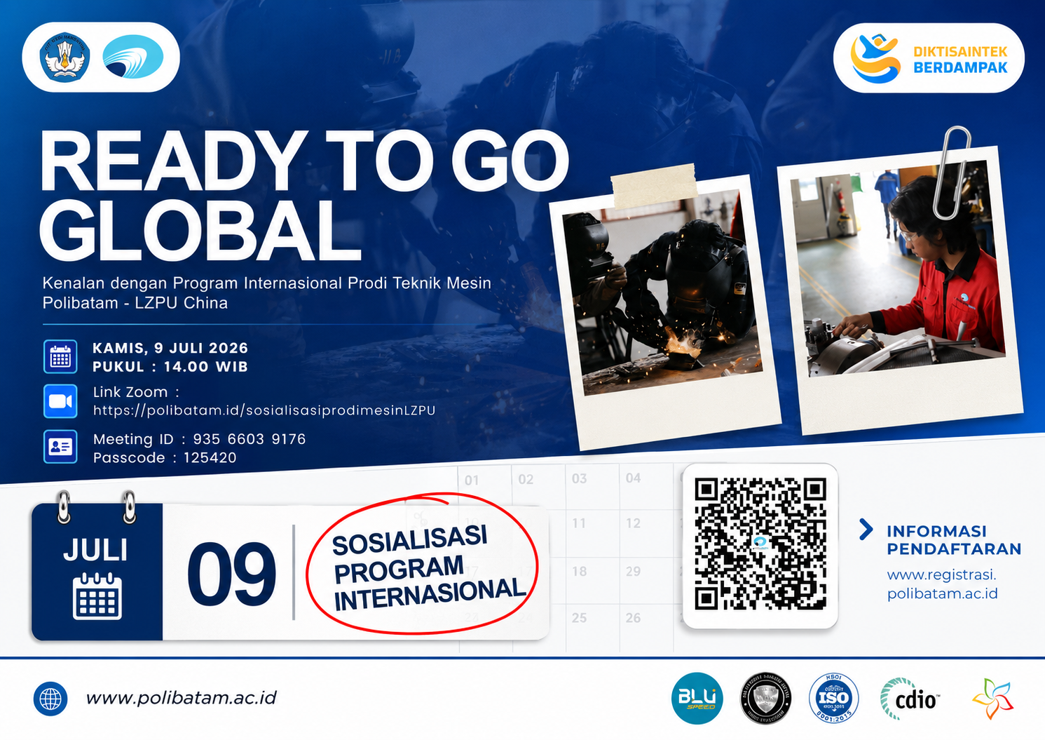 Polibatam Buka Sosialisasi Program Internasional Prodi Teknik Mesin Bersama LZPU China