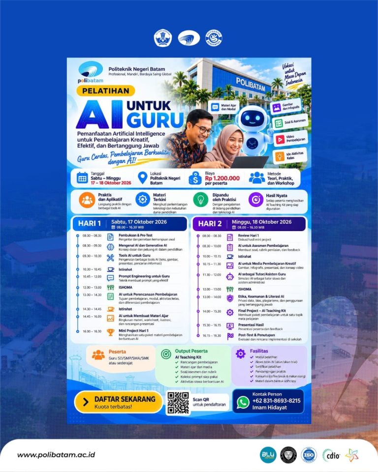 AI Masuk Kelas! Polibatam Buka Pelatihan AI untuk Guru Menuju Pembelajaran Masa Depan