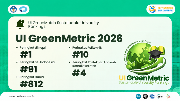 Polibatam Pimpin Kampus Berkelanjutan di Kepri, Raih Peringkat 1 UI GreenMetric 2026